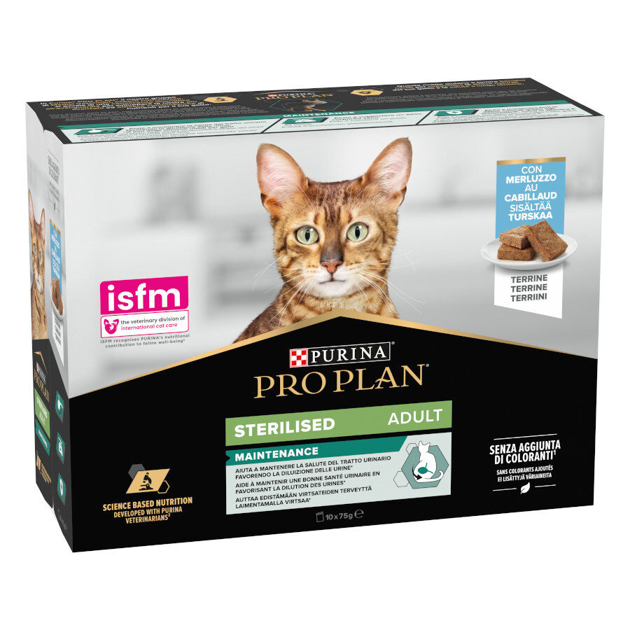 10 sobres x 75 g Pro Plan  Sobres Bacalao para gatos esterilizados, , large Imagen numero 1